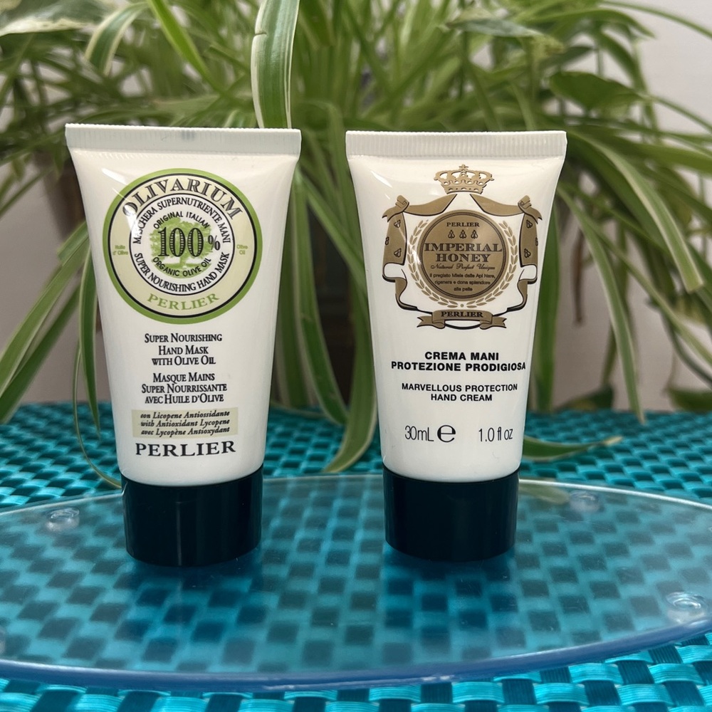 Perlier Hand Cream Duo Olivarium & Imperial Honey 1oz Ea Italy NEW Travel Size